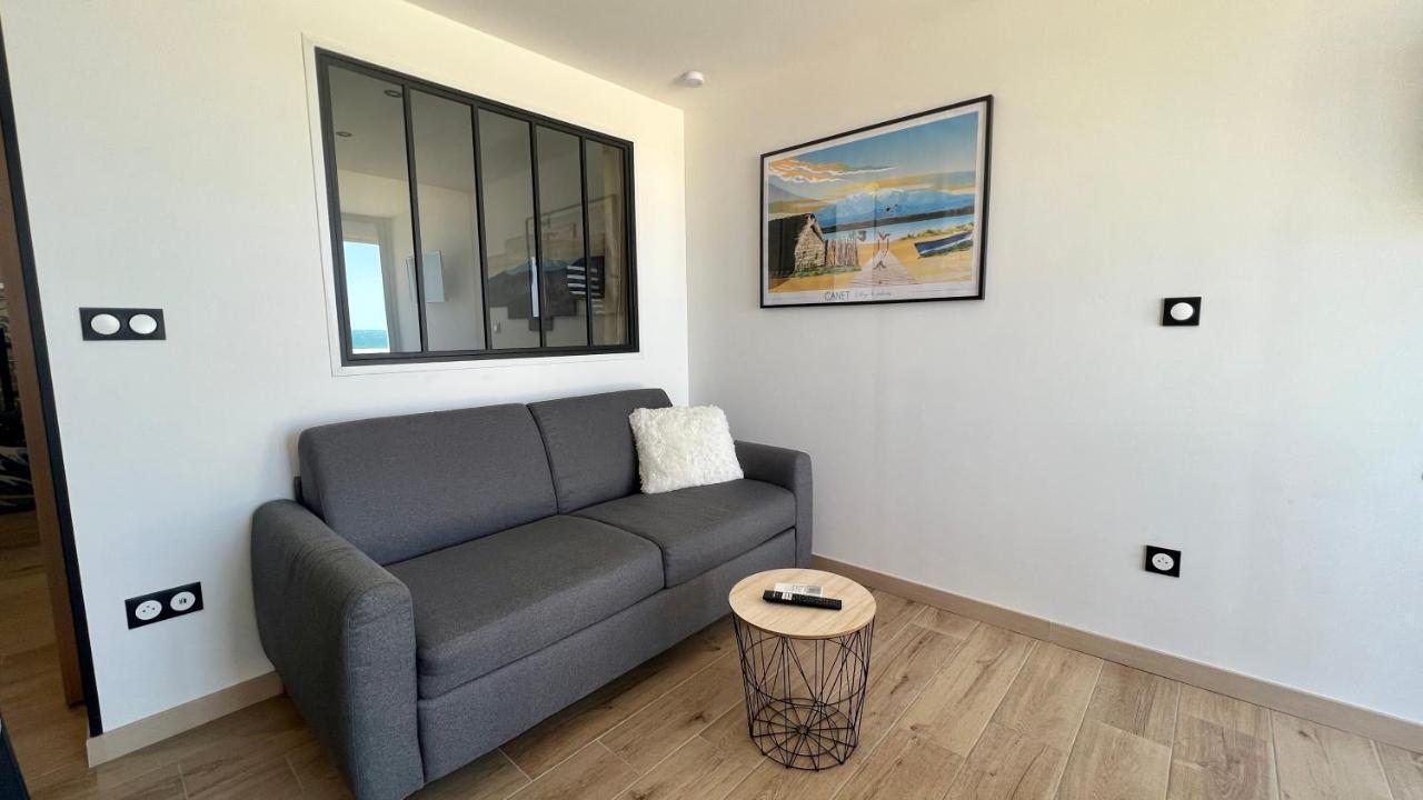 Appartement Cosy, Vue Mer Avec Parking Privatif Canet-en-Roussillon Luaran gambar